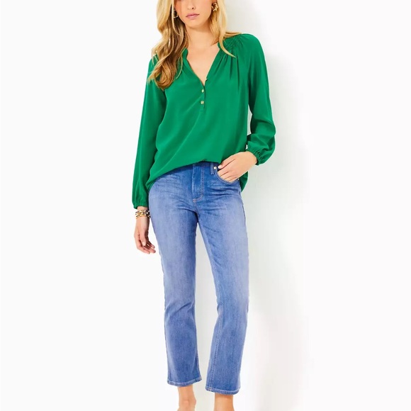 Lilly Pulitzer Blue Denim Pants - Picture 1 of 5